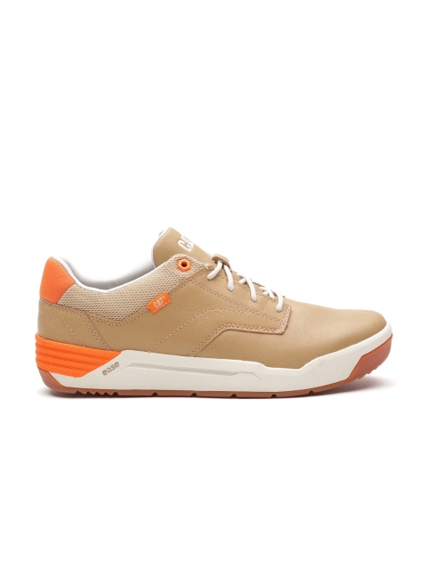 

CAT Men Beige Leather Sneakers