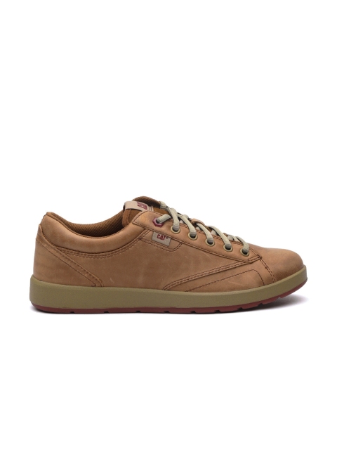 

CAT Men Brown Leather Sneakers