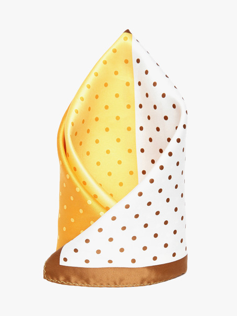 

Alvaro Castagnino Yellow & Brown Polka Dot Print Pocket Square