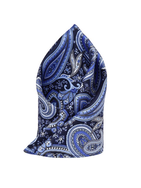 

Alvaro Castagnino Blue Printed Pocket Square