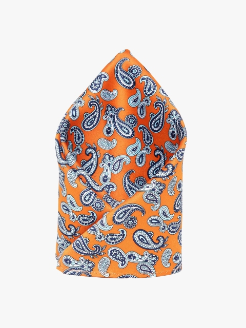 

Alvaro Castagnino Orange & Blue Printed Pocket Square
