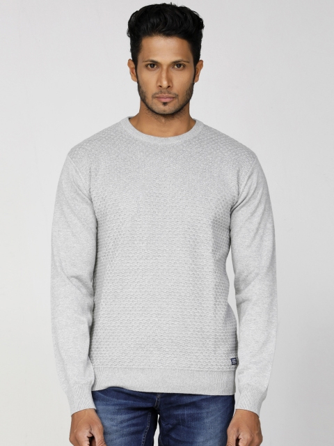 

Indian Terrain Men Grey Solid Pullover