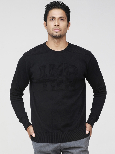 

Indian Terrain Men Black Solid Pullover