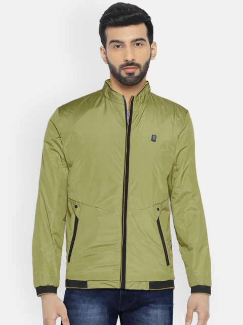 

Fort Collins Men Green Solid Bomber Jacket