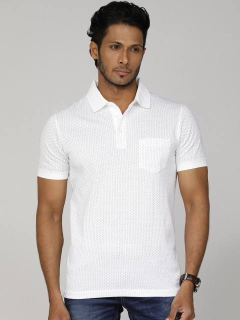 

Indian Terrain Men White Printed Polo Collar T-shirt