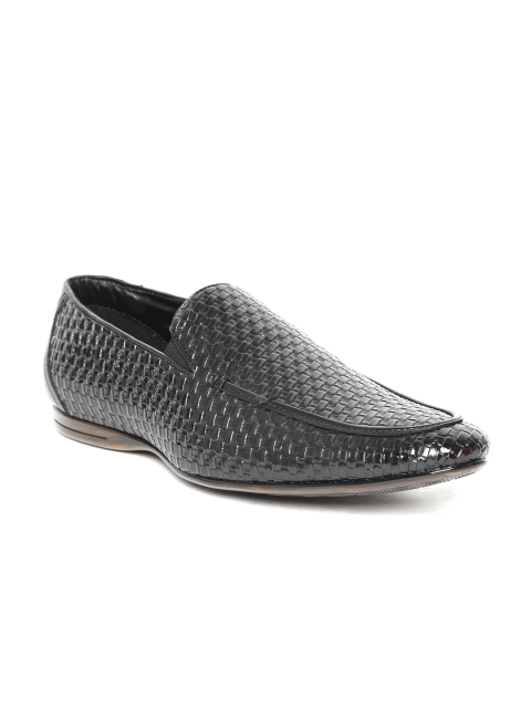 

San Frissco Men Black Basketweave Loafers