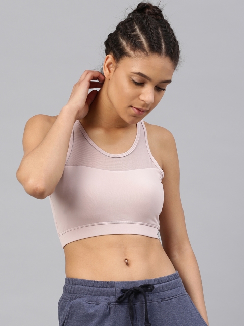 

HRX by Hrithik Roshan Peach-Coloured Solid Non-Wired Lightly Padded Sports Bra