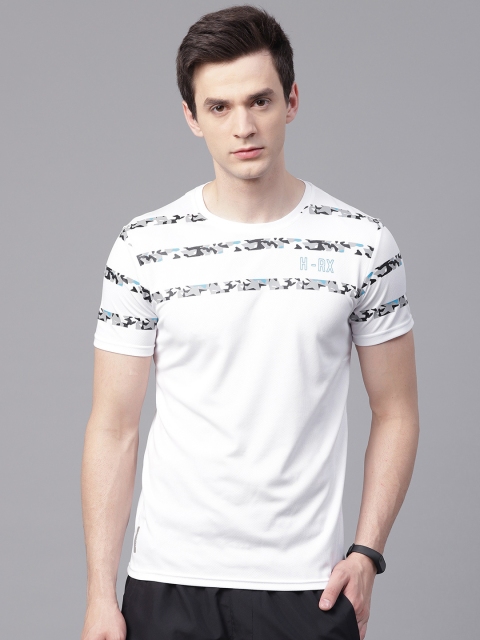 

HRX by Hrithik Roshan Men White Solid Round Neck T-shirt