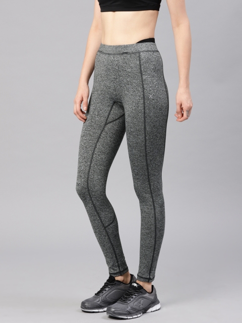 

HRX Active by Hrithik Roshan Grey Melange Solid Tights