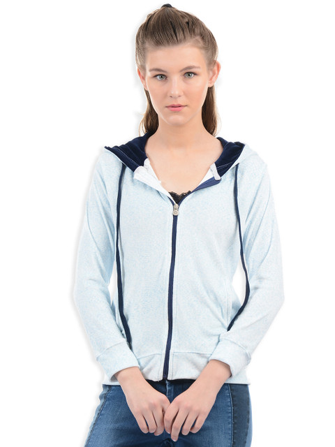 

Sweet Dreams Women Blue & Off-White Printed Sweatshirt