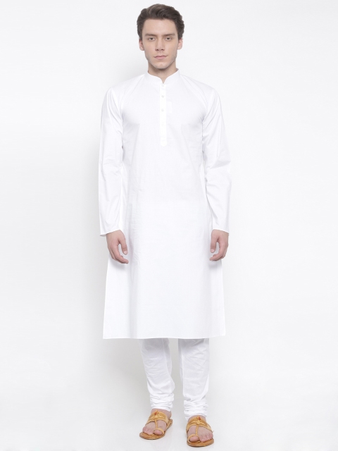 

TOZZI Men White Self-Design Kurta with Churidar
