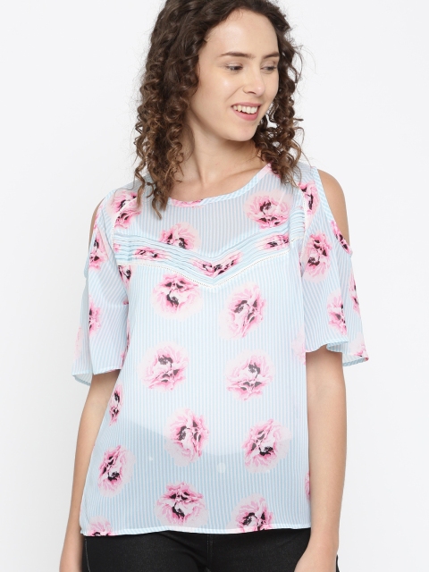 

DressBerry Women Blue & White Striped Top