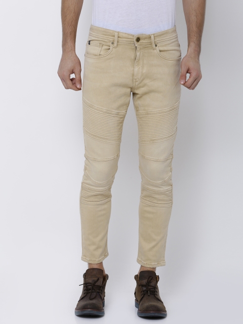 

LOCOMOTIVE Men Beige Tapered Fit Mid-Rise Clean Look Stretchable Jeans