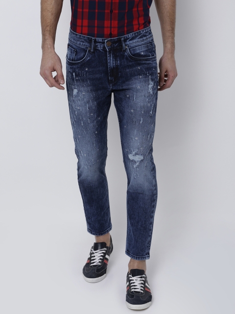 

LOCOMOTIVE Men Blue Tapered Fit Mid-Rise Highly Distressed Stretchable Jeans