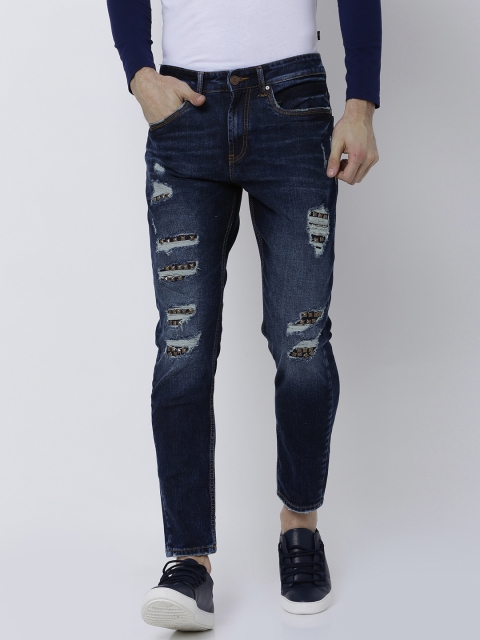 

LOCOMOTIVE Men Blue Tapered Fit Mid-Rise Highly Distressed Stretchable Jeans