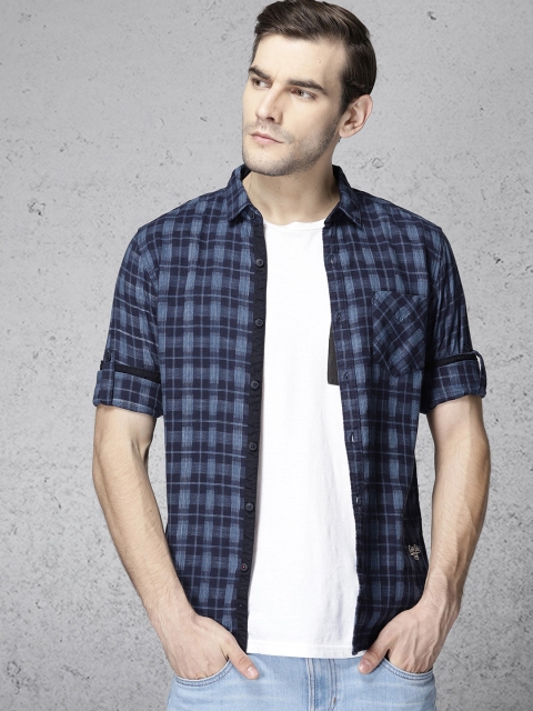 

Ecko Unltd Men Blue Slim Fit Checked Casual Shirt