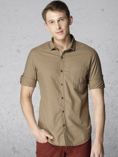 

Ecko Unltd Men Olive Green Slim Fit Printed Casual Shirt