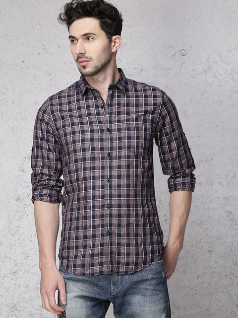 

Ecko Unltd Men Blue & Red Slim Fit Checked Casual Shirt