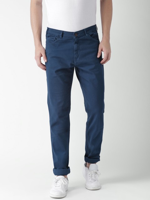 

Mast & Harbour Men Blue Slim Fit Solid Chinos