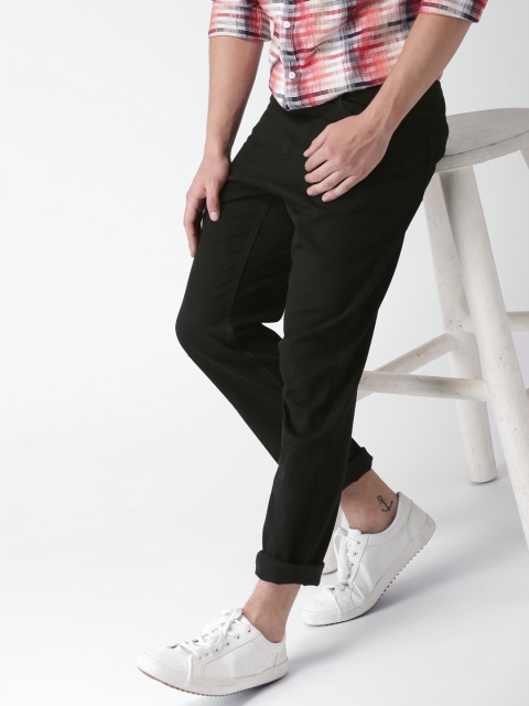 

Mast & Harbour Men Black Slim Fit Solid Chinos