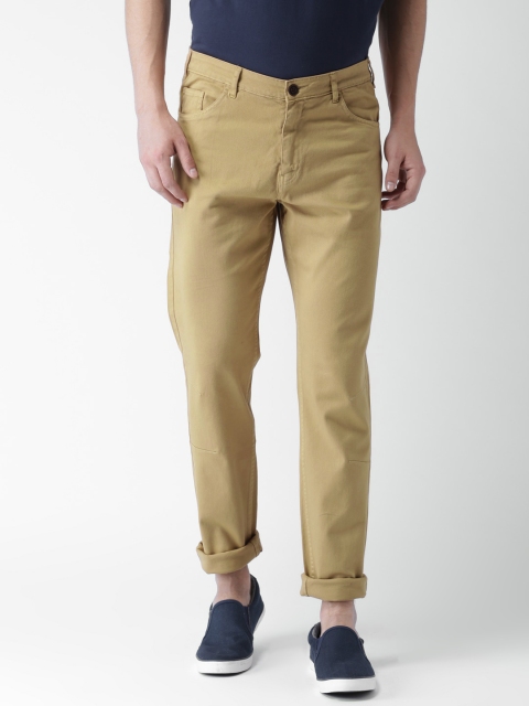 

Mast & Harbour Men Khaki Solid Slim Fit Chinos