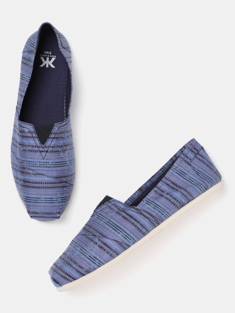 

Kook N Keech Men Purple & Blue Striped Slip-On Sneakers