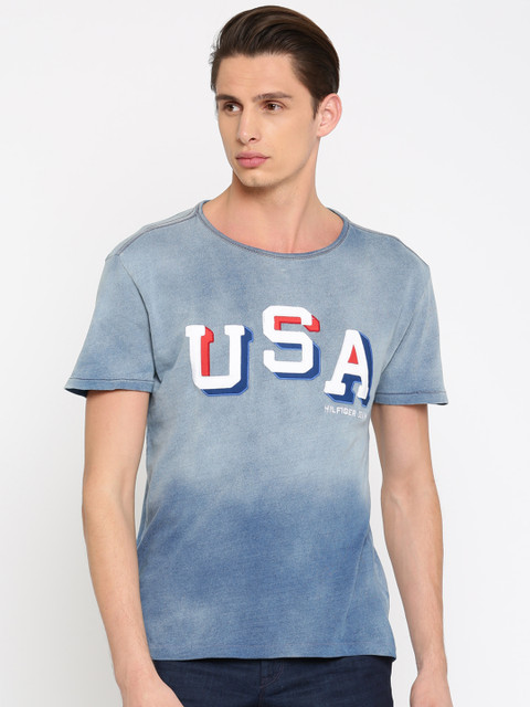 

Tommy Hilfiger Men Blue Solid Round Neck T-shirt