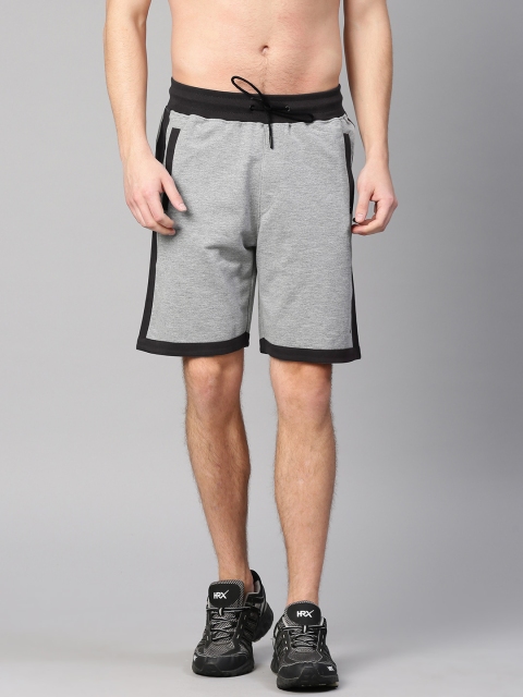 

HRX by Hrithik Roshan Men Grey Melange Solid Regular Fit Sports Shorts