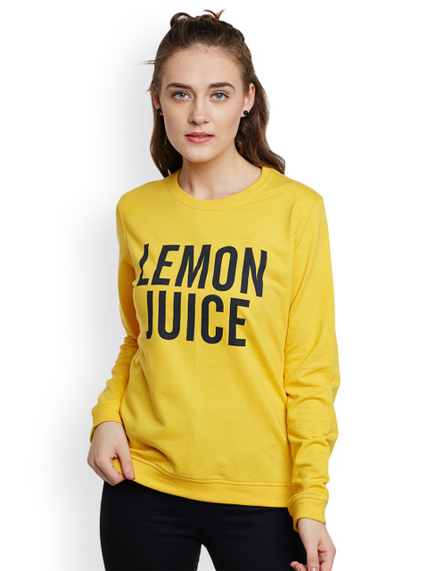 

Club York Women Yellow Printed Sweatshirt