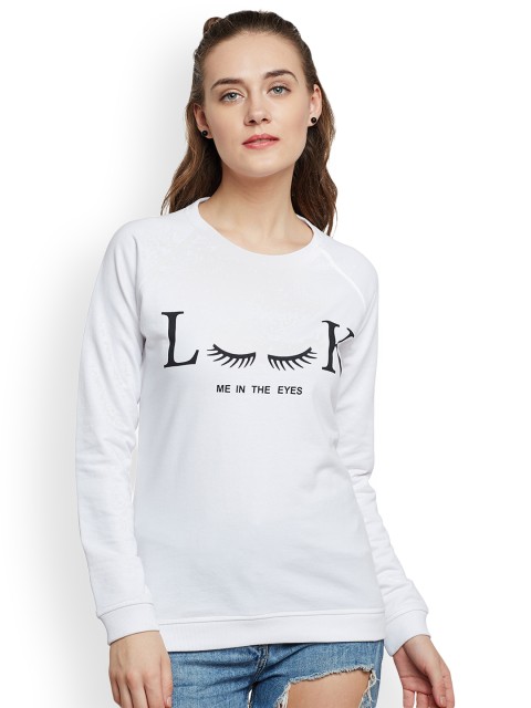 

Club York Women White Printed Sweatshirt