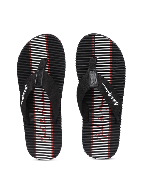 

Mast & Harbour Men Black Solid Thong Flip-Flops