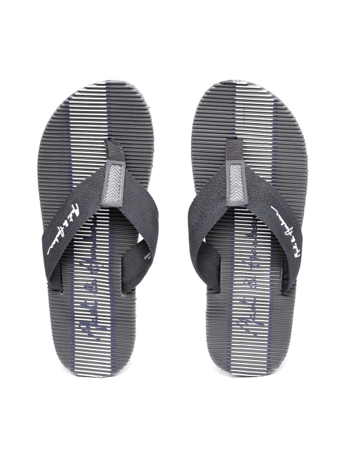 

Mast & Harbour Men Charcoal Grey Solid Thong Flip-Flops