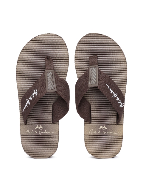 

Mast & Harbour Men Brown Solid Thong Flip-Flops