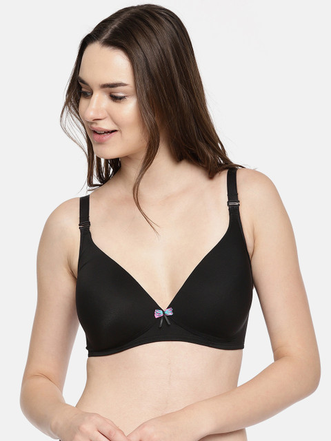 

Enamor Black Non-Wired Lightly Padded Medium Coverage Everyday Tshirt Bra F023