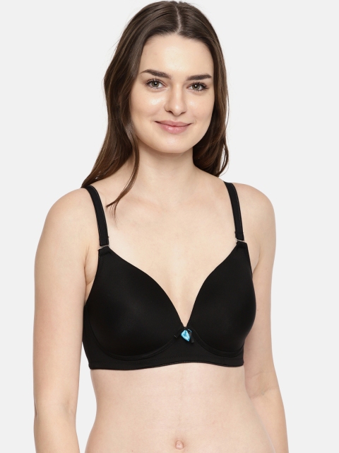 

Enamor Black Non-Wired Lightly Padded High Coverage Everyday Tshirt Bra F065