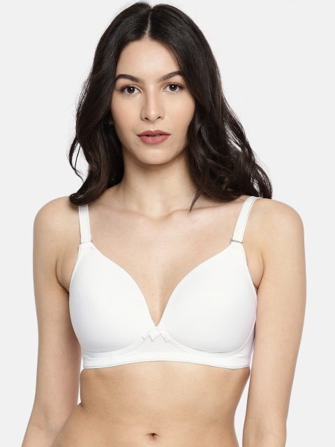 

Enamor White Solid Non-Wired Lightly Padded T-shirt Bra F065