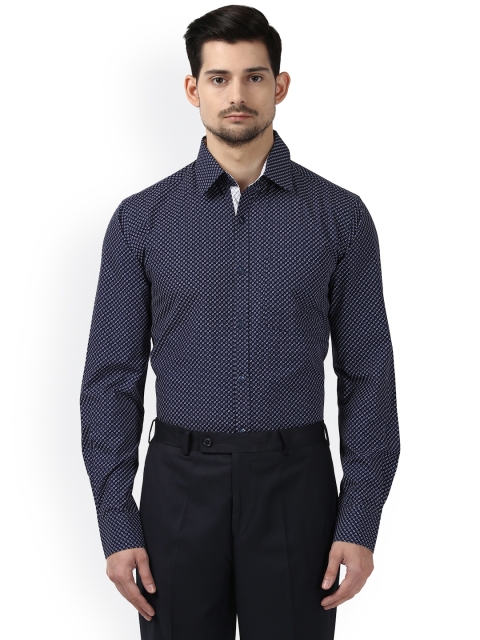 

Next Look Men Blue Smart Slim Fit Printed Formal Shirt