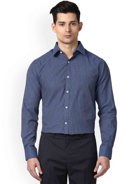 

Next Look Men Blue Smart Slim Fit Printed Formal Shirt