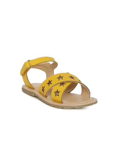 

Aria Nica Girls Mustard Tara Leather Comfort Sandals