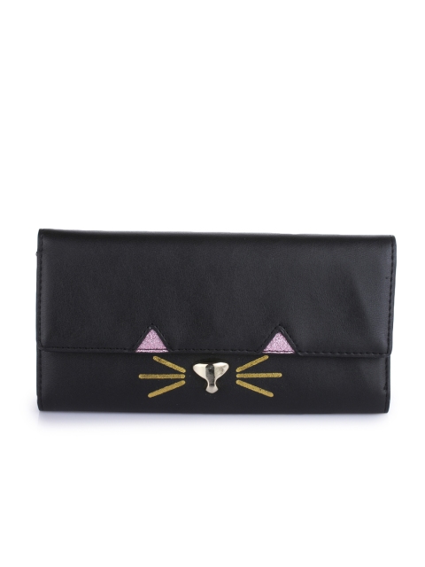 

Alvaro Castagnino Women Black Solid Two Fold Leather Wallet