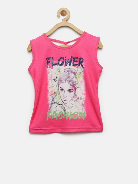 

Tiny Girl Pink Printed Top