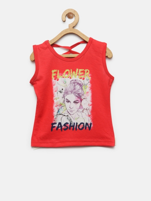 

Tiny Girl Red Graphic Print Top