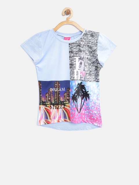 

Tiny Girl Blue Printed Top