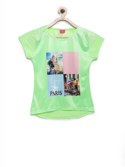 

Tiny Girl Green Printed Embellished Top
