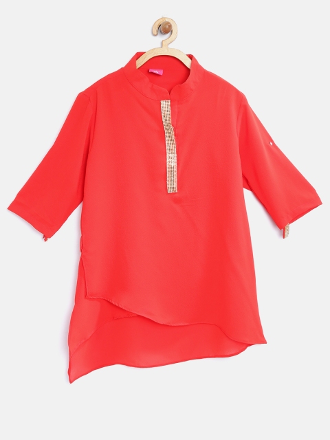 

Tiny Girl Red Solid A-Line Top