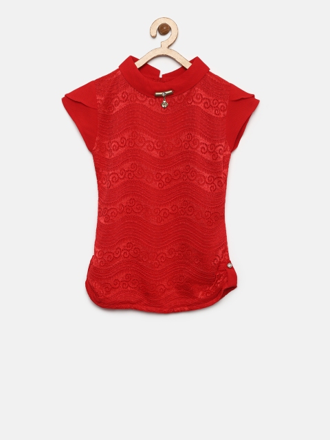 

Tiny Girl Red Lace Top