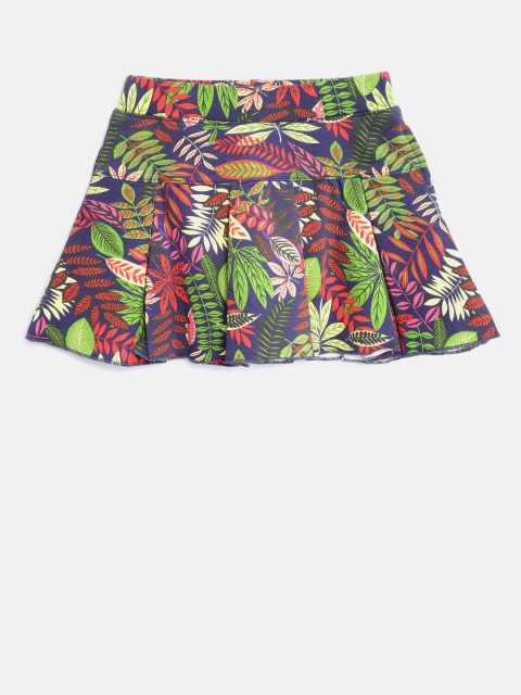 

Tiny Girl Multicoloured Tropical Print Pleated Flared Skirt, Multi