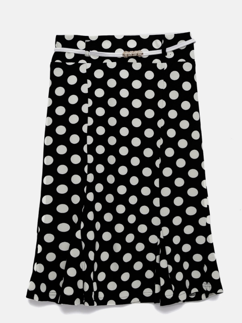 

Tiny Girl Black & White Polka Dot Print Trumpet Skirt