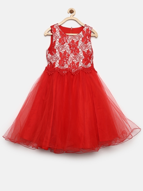 

Tiny Girl Red Lace Fit and Flare Dress