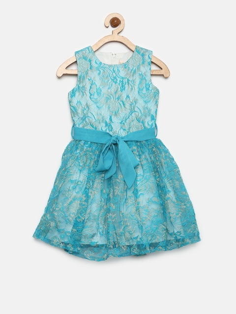 

Tiny Girl Blue Lace Fit and Flare Dress